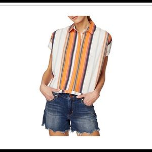 Habitual Stylish striped cap sleeve shirt.
